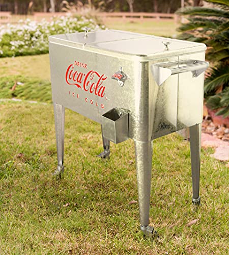 Leigh Country CP 98103 80 qt. ICE Cold Coca-Cola Cooler, Galvanized, Silver
