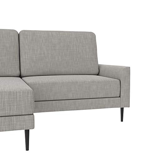 CosmoLiving by Cosmopolitan Francis Upholstered Sofa Sectional, Light Gray