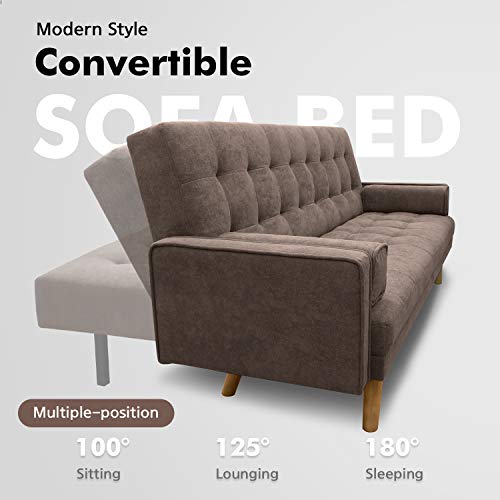 Homall Tufted Sofa Bed Sofabed, Brown