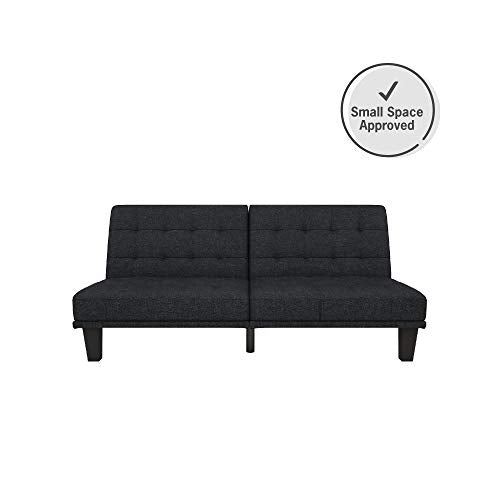 DHP Dexter Futon & Lounger, Convertible Sofa Bed & Couch, Navy Blue Futon,