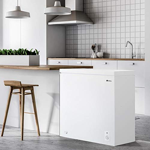 KEG 7.0 Cubic Feet Top Chest Freezer with Adjustable Thermostat and Removable Storage Basket, Freezing Machine for Home and Kitchen (7 cu ft)