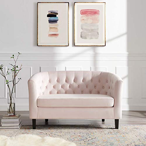Modway Prospect Performance Velvet Loveseat, Pink