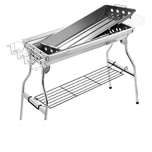 Large Portable Barbecue Grill, Stainless Steel Capacity Outdoor Household Folding Meat Rack Picnic BBQ Grill Charcoal Grill for Camping (Color : STYLE4, Size : 753575)