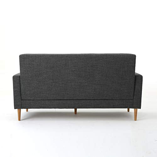 Christopher Knight Home Sawyer Mid-Century Modern Fabric 3-Seater Sofa, Grey / Natural