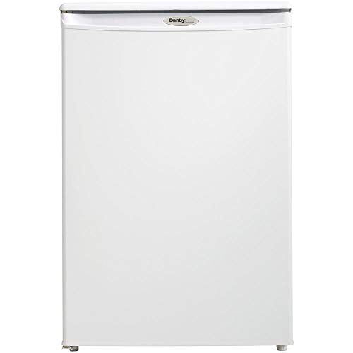 Danby DUFM043A2WDD Designer 4.3 Cu Ft Storage Upright Reversible Deep Freezer Cooler with Manual Defrost and 3 Quick Freeze Shelves, White