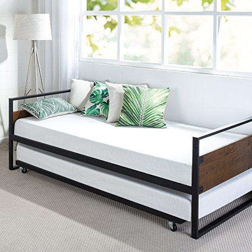 Zinus Suzanne Twin Daybed and Trundle Frame Set,OLB-IRDBS-39,Brown,2