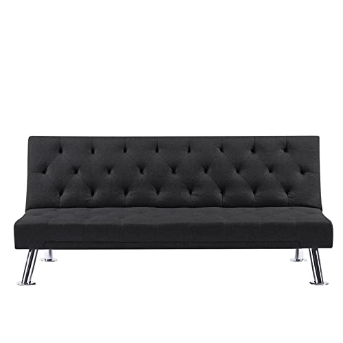Sofa Bed and Sleepers Couch, Sectional Recliner Couch sofabed, Reversible Sleeper Chaise for Living Room. (Black)