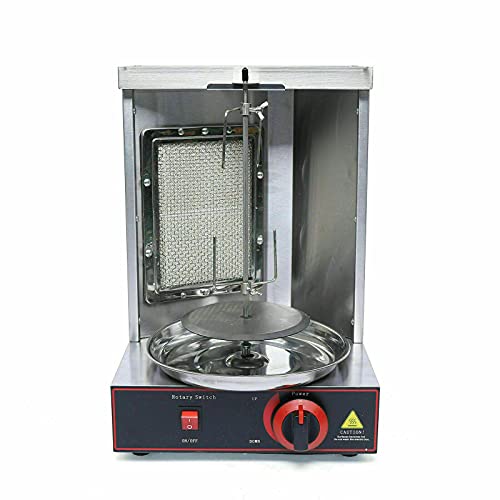 Commercial Gas Shawarma Machine Vertical LPG Kebab Machine BBQ Rotisserie Oven Smokeless 110V (1 Burner)