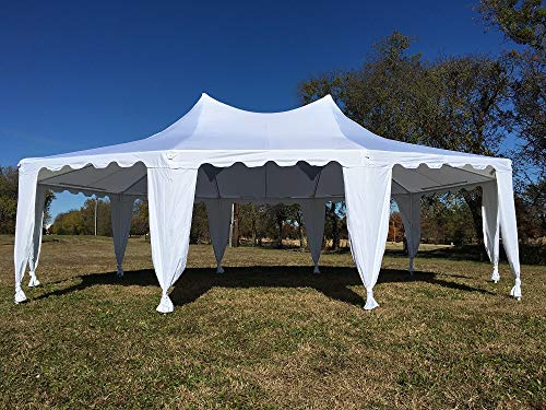 DELTA Canopies 29'x21' Decagonal Wedding Party Tent Canopy Gazebo Heavy Duty Water Resistant White
