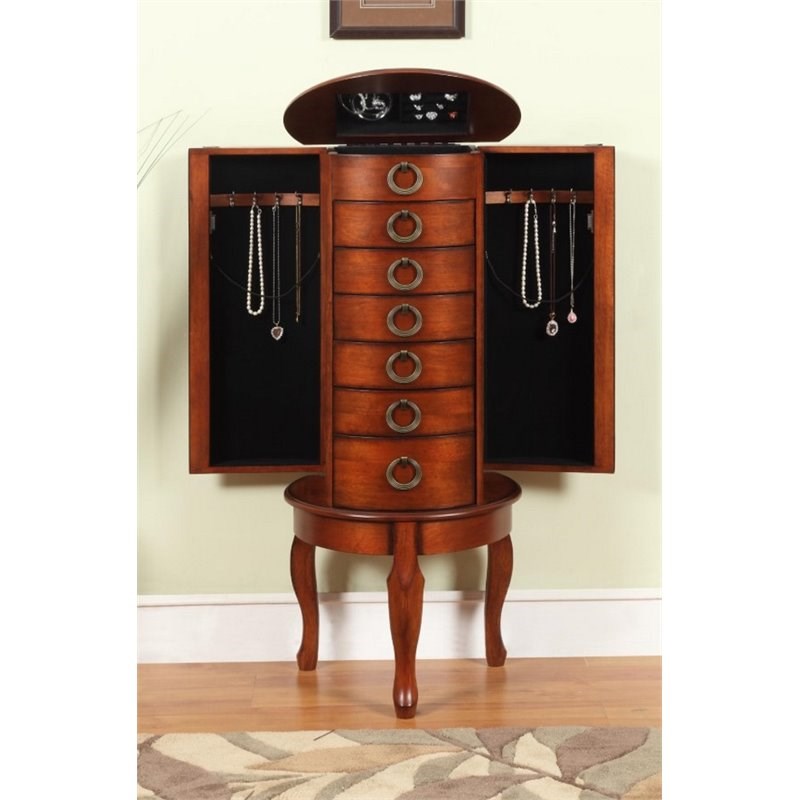 Powell Jewelry Armoire in Woodland Cherry