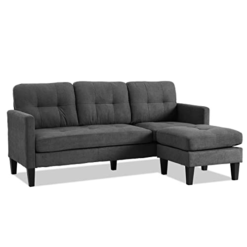 RELAXIXI Mid-Century Retro Modern Living Room Sofa Set with Loveseat and Seating Sofa Chair, Couch and Lounge Chairs(1 Set,Gray)