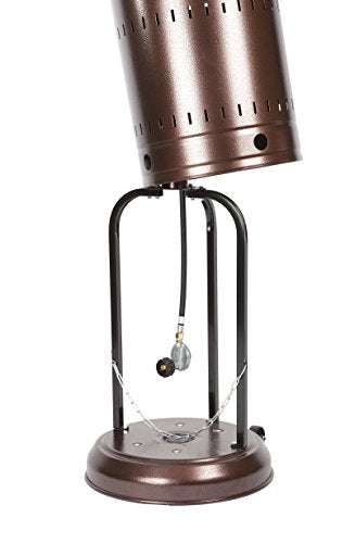 Fire Sense Aged Chestnut Finish Commercial Patio Heater with Wheels | Stainless Steel Construction | Hammertone Bronze Finish | Uses 20 Pound Propane Tank | 46,000 BTU Output | Portable Outdoor Heat L
