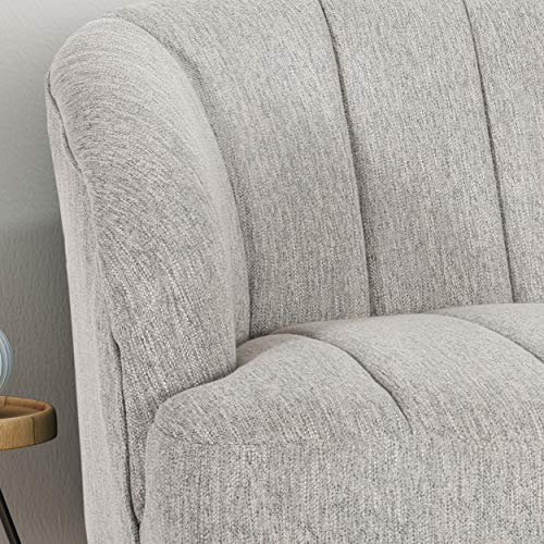Kyra Modern Fabric Loveseat with Hairpin Legs, Light Gray