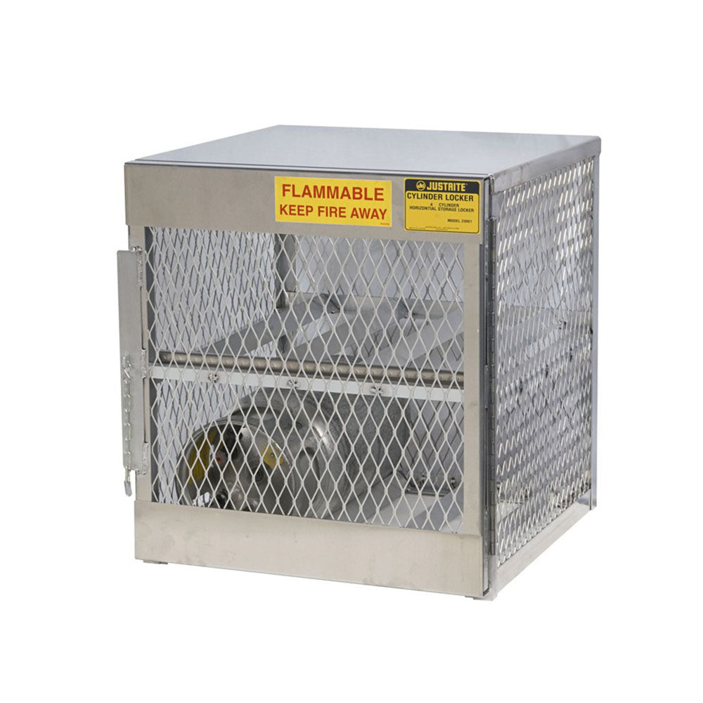 Justrite LPG Cylinder Capacity, Gas Cylinder Cabinet Locker, Aluminum