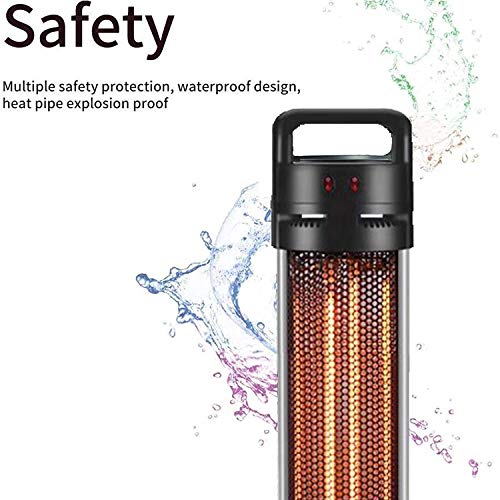 Wealthgirl Outdoor Patio Heater, Outdoor Standing Electric Patio Heater Infrared Heater Stable Column Heater