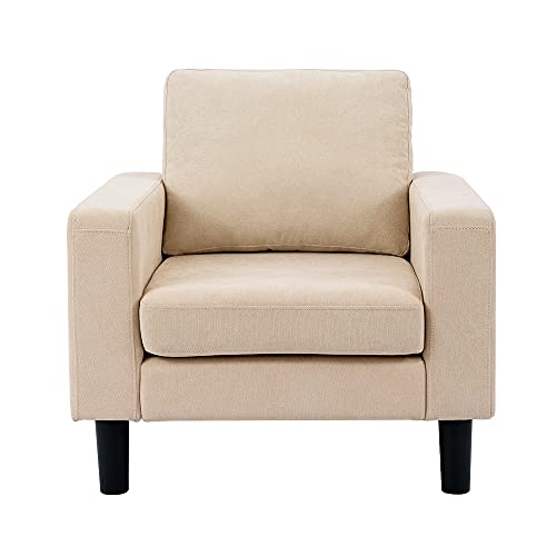 Modern 3 Pieces Couch Sofa Set, 3PCS Sectional Convertible Upholstered Sofa, 3-Seat Sofa + 1 Arm Chair +1 Arm Chair (Beige)