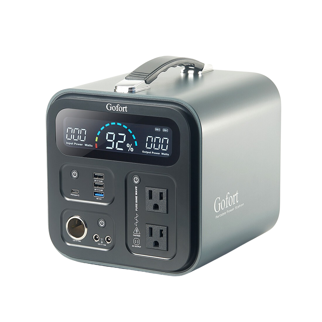 GoFort 550Wh Portable Power Station 600W (Peak 1000W) Solar Generator With 110V AC Outlets QC3.0 & Type C 45W Backup Battery Pack New