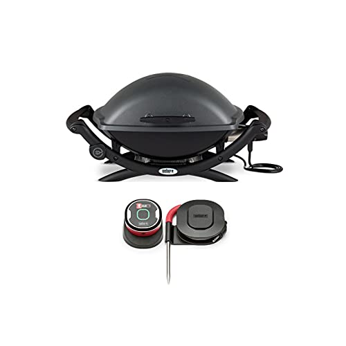 Weber Q 2400 Electric Grill (Black) with Magnetic Thermometer Bundle (2 Items)