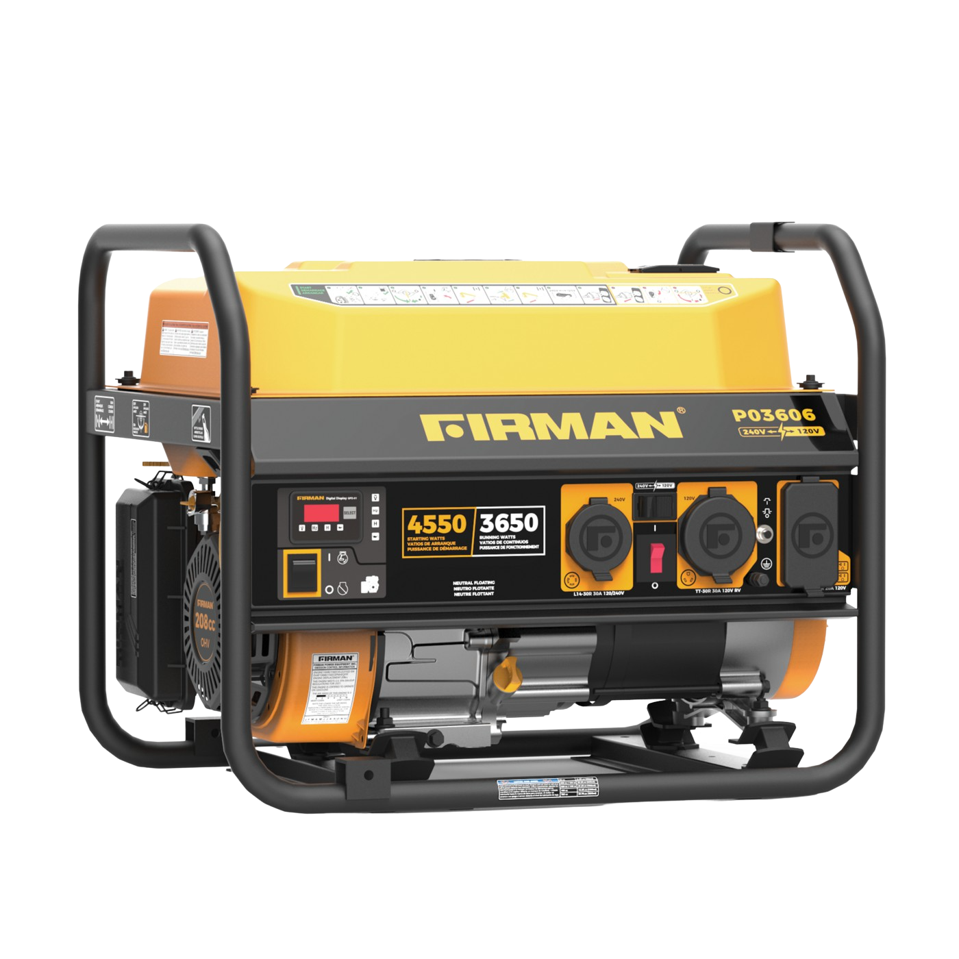 Firman P03606 30 Amp 3650W/4550W Recoil Start Gas Generator New