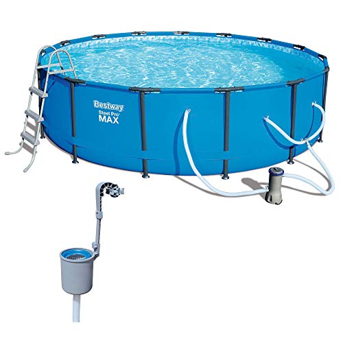 Bestway 15ft x 42in Steel Pro Max Frame Above Ground Swimming Pool & Skimmer