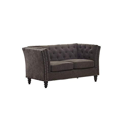 Kingway Furniture Palem Microfiber Living Room Loveseat in Brown