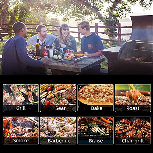 Z GRILLS 700D 2020 Upgrade Wood Pellet Grill & Smoker, 8 in 1 BBQ Grill Auto Temperature Control, inch Cooking Area, 700 sq in Bronze(Cover Included)