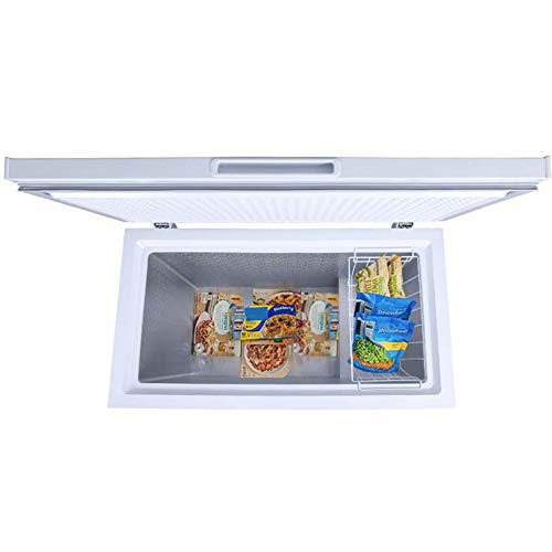 svhwe Chest Freezer - 7 Cu Ft, Compact Freezer with Basket, Deep Freezer Adjustable Thermostat (-11.2ºF~10.4ºF), Free-Standing Top Door, Energy Saving Quiet Freezer for House Apartment Garage Kitchen