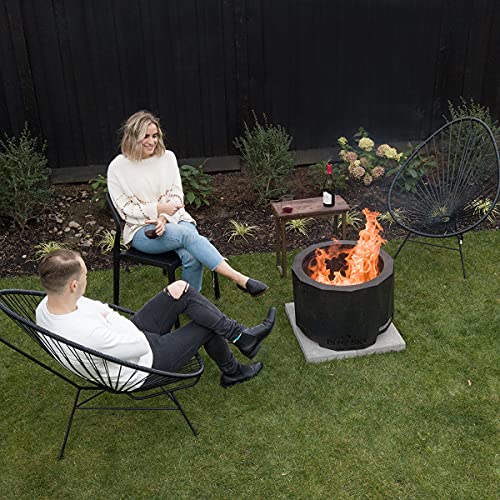 Blue Sky Outdoor Living Blue Sky Outdoor Living 24” Steel Peak Patio Smokeless Fire Pit, Firewood and/or Wood Pellet Burning, Black, AZPFP2416