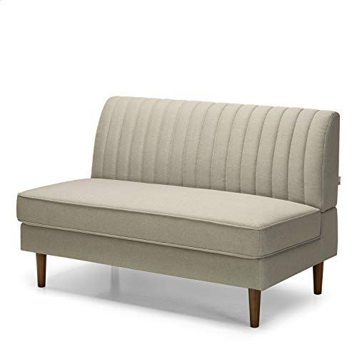 Zinus Jocelyn Contemporary Loveseat Sofa / Settee / Armless Design / Easy, Tool-Free Assembly