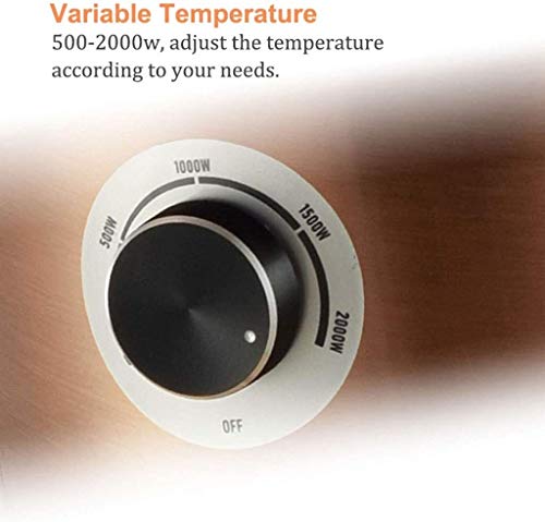 HCCHZR Patio Heater Indoor Outdoor Freestanding Infrared Electric Heater 2000W Adjustable Height Waterproof Tip Over Protection for Backyard, Garden, Gazebo (Color : Black)