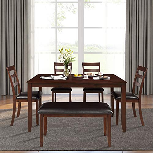 Harper & Bright Designs Upholstered Dining Bench Dining Room Table Bench (Espresso)