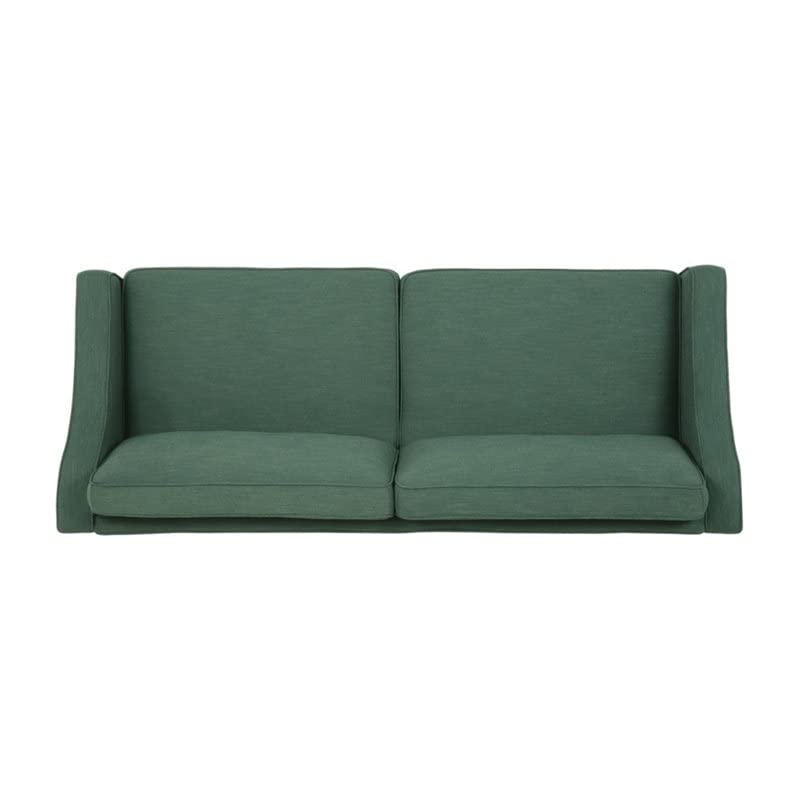 Evelyn Modern Fabric 3 Seater Sofa, Forest Green and Silver