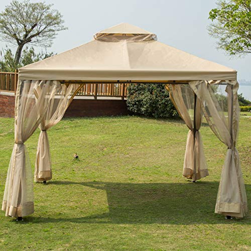 Sunnyglade 10' x10' Gazebo Canopy Soft Top Outdoor Patio Gazebo Tent Garden Canopy for Your Yard, Patio, Garden, Outdoor or Party