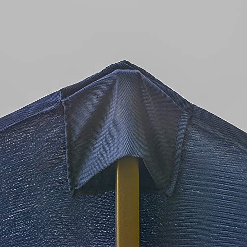 Outsunny 15' Steel Rectangular Outdoor Double Sided Market Patio Umbrella with UV Sun Protection & Easy Crank, Dark Blue
