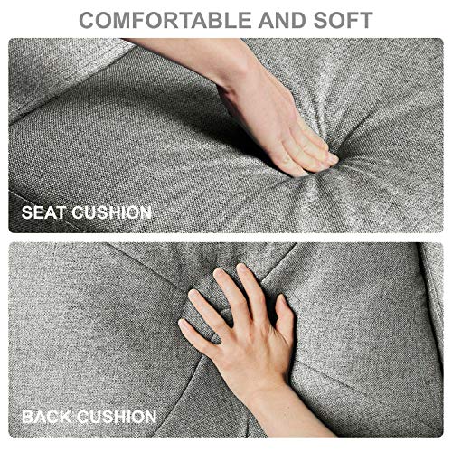 Belffin Convertible Sectional Sofa Couch with Ottoman Reversible L Shaped Sofa Couch Set in Fabric Grey