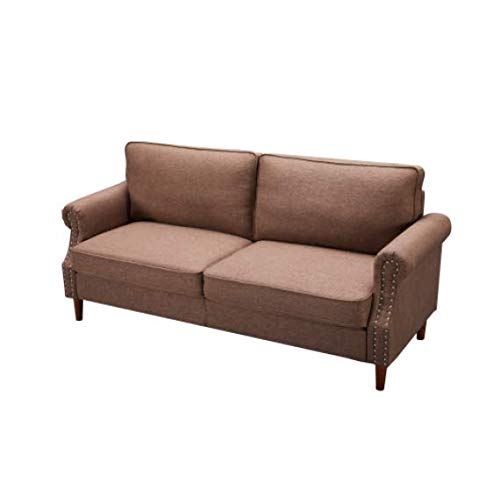 Modern Upholstered Love Seats, Loveseat Sofa (Sofa, Brown)