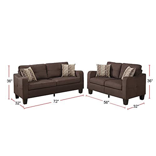 Poundex PDEX- Sectional Set, Chocolate