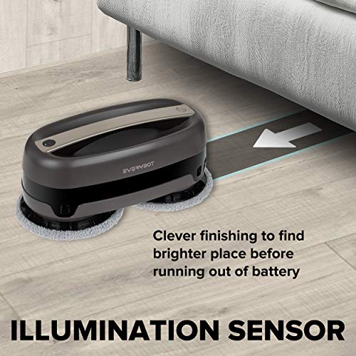 EVERYBOT 'Edge Mocha', Powerful Autonomous Smart Robot Mop for All Kinds of Hard Floor Care and Cleaning with Dual 5,700RPM Motors Controlled by Remote Control