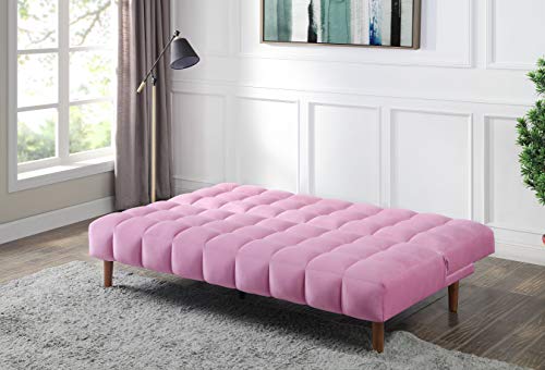 Acme Furniture Yolandi Sofas, Pink and Walnut