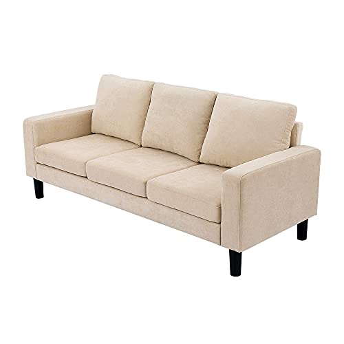 Modern 2 Piece Upholstered Sofa Set Love Seat 2 Seater and 3 Seater Sofa Couch (Beige)