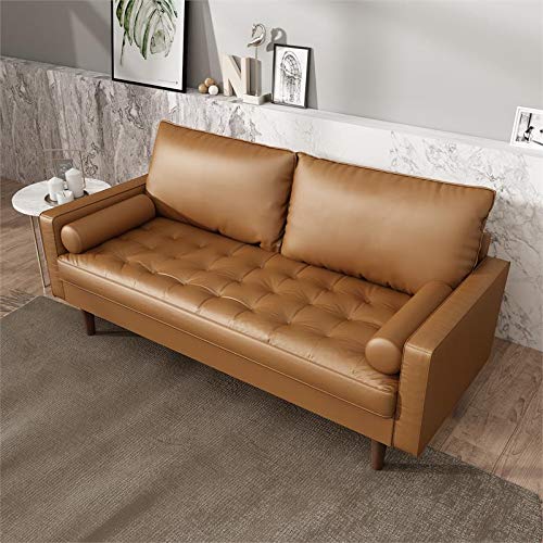 Kingway Furniture Faux Leather Genoa Living Room Sofa in Gray