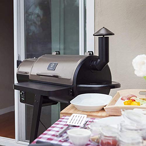 Z GRILLS ZPG-700E 2021 Upgrade Wood Pellet Grill & Smoker BBQ Grill Auto Temperature Control,700 sq in Cooking Area,Stainless & Black (Cover Included)