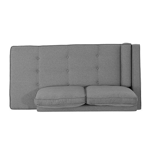 Christopher Knight Home Phelps Modern Fabric Chaise Loveseat, Grey, Silver