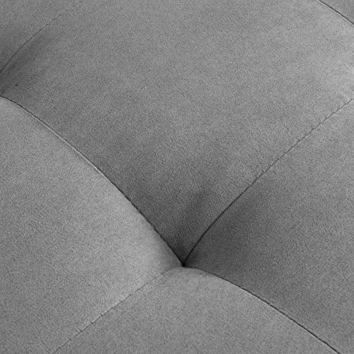 Casa Andrea Milano Modern Microfiber and Faux Leather Sofa and Ottoman Set, 102