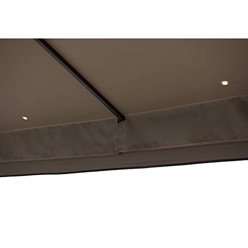 Sunjoy Shawn 10 x 12 ft. Steel Gazebo with 2-Tier Canopy, Khaki