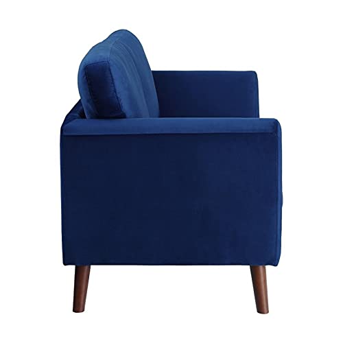 Lexicon Tolley Velvet Loveseat in Blue