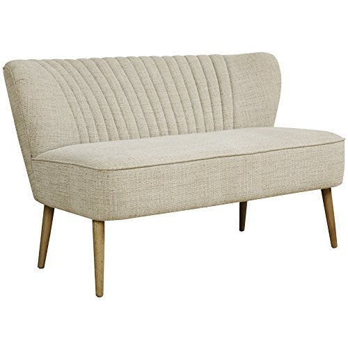 Pulaski Mid Century Vertically Channeled Settee in Kendrick Oatmeal, 50.39