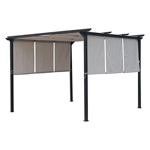 Christopher Knight Home 304383 Dione Outdoor Steel Framed 10' Gazebo, Grey/Brown