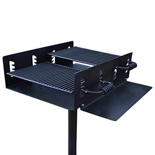 TITAN GREAT OUTDOORS Group Park Grill with Shelf 942 Square in. 9 Gauge Steel