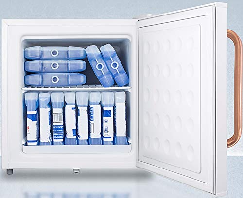 Summit Appliance FS24LTBC Compact All-Freezer for General Purpose Use with Pure Copper Handle, Manual Defrost, One-piece Interior Liner, Adjustable Thermostat, Flat Door Liner and Lock